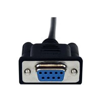 StarTech.com 1 m svart DB9 RS232 seriell nollmodemskabel