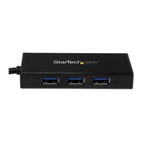 StarTech.com Bärbar USB 3.0-hubb med 3 portar plus Gigabit